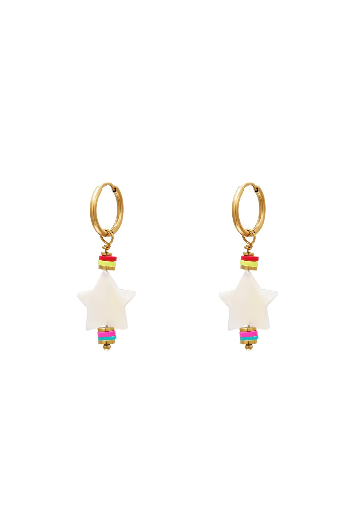 Beads &amp; Stars earrings - #summergirls collection Gold Sea Shells