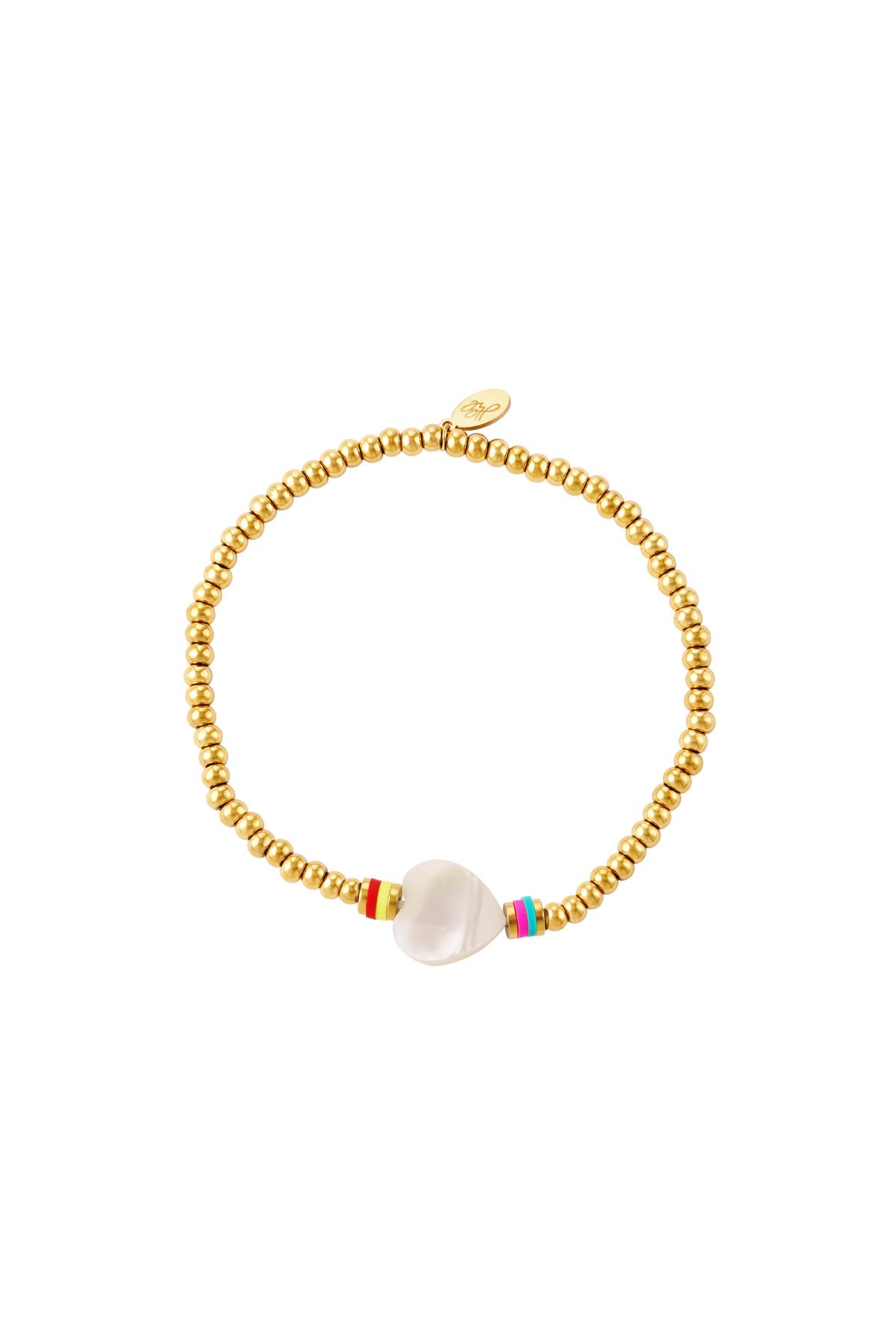 Beaded heart bracelet - #summergirls collection Gold Sea Shells h5 