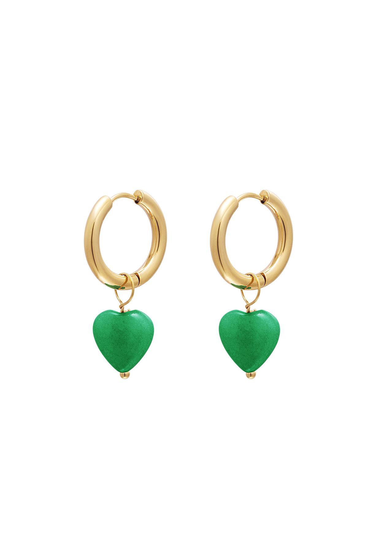 Heart earrings - #summergirls collection Green Stainless Steel h5 