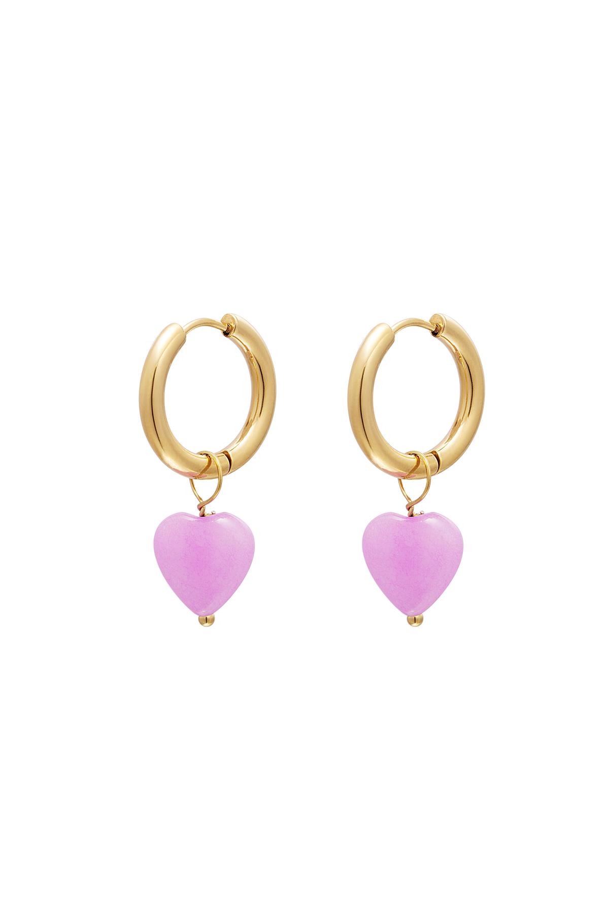 Heart earrings - #summergirls collection Purple Stainless Steel h5 