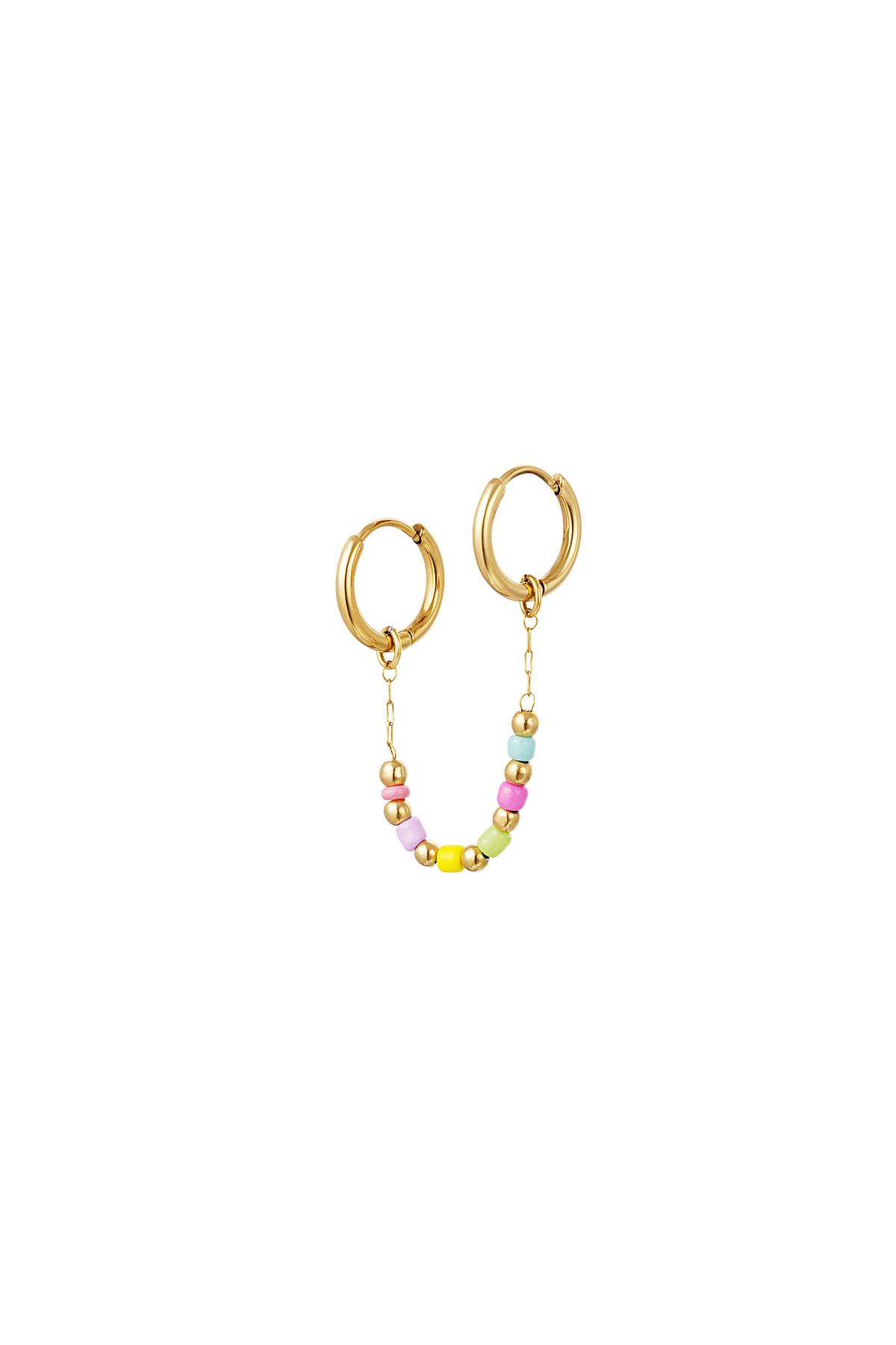 Pendientes de cadena de colores - colección #summergirls Oro Acero inoxidable