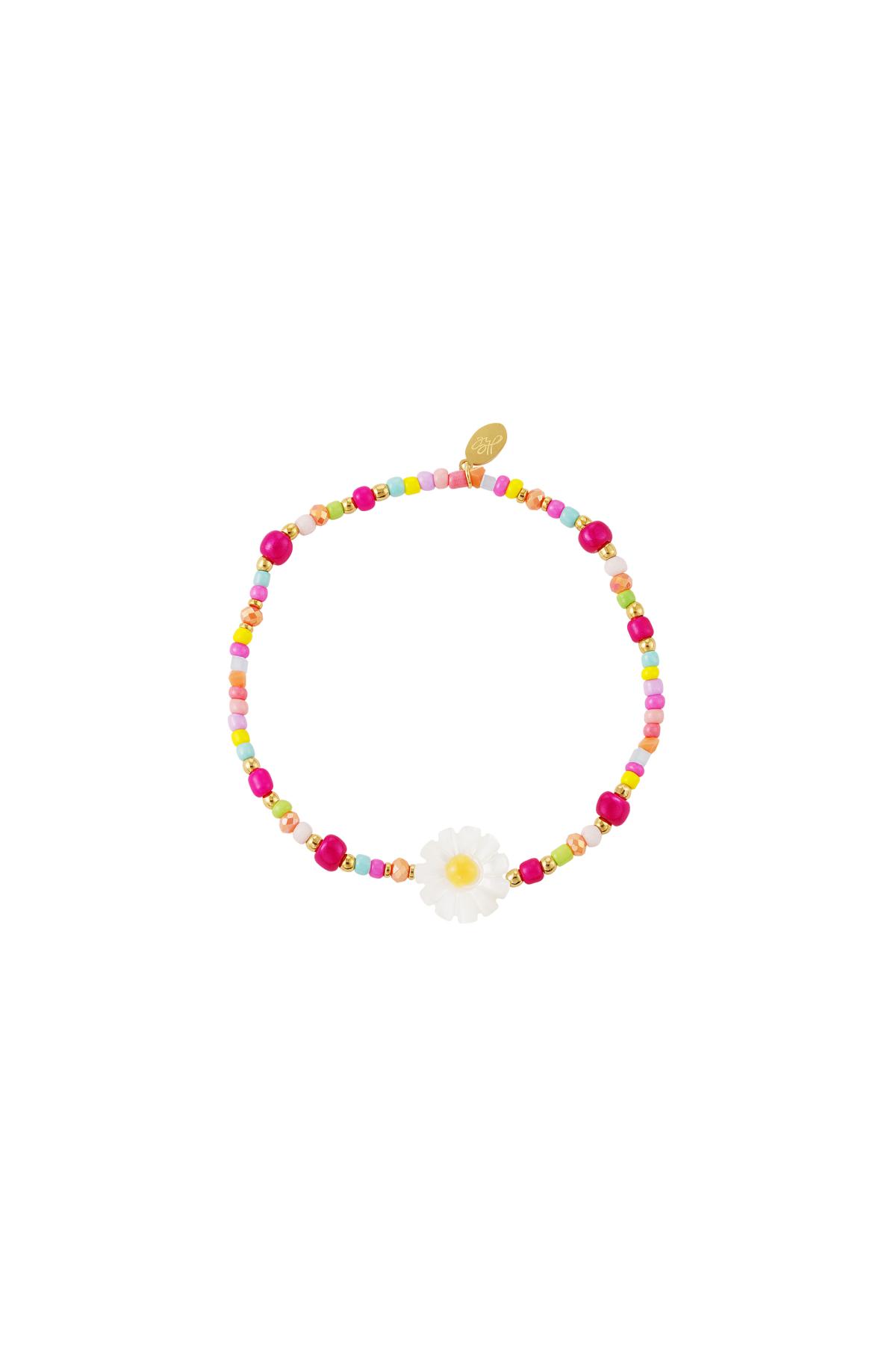 Colourful daisy bracelet - #summergirls collection Gold Stainless Steel h5 