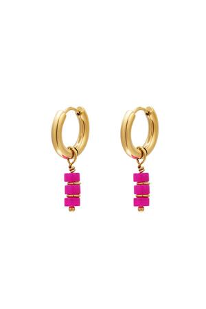 Boucles d'oreilles colorées - collection #summergirls Rosé Acier inoxydable h5 