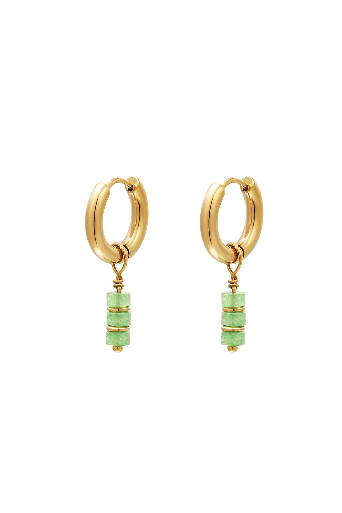 Renkli küpeler - #summergirls koleksiyonu Green & Gold Stainless Steel h5 