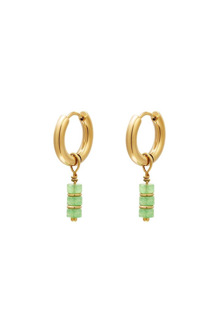 Colourful earrings - #summergirls collection Green & Gold Stainless Steel 
