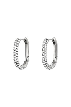 Earrings zircon Silver Stainless Steel h5 
