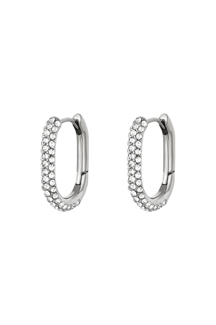 Earrings zircon Silver Stainless Steel 