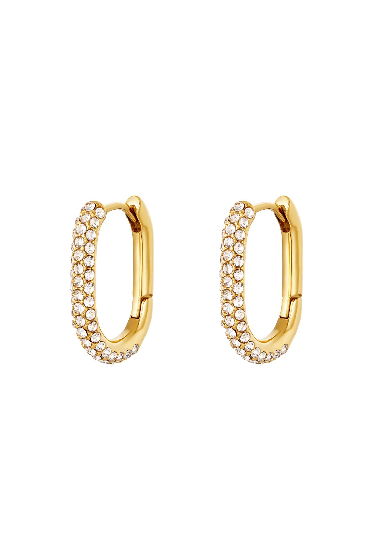 Earrings zircon Gold Stainless Steel