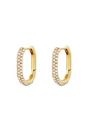Earrings zircon Gold Stainless Steel h5 