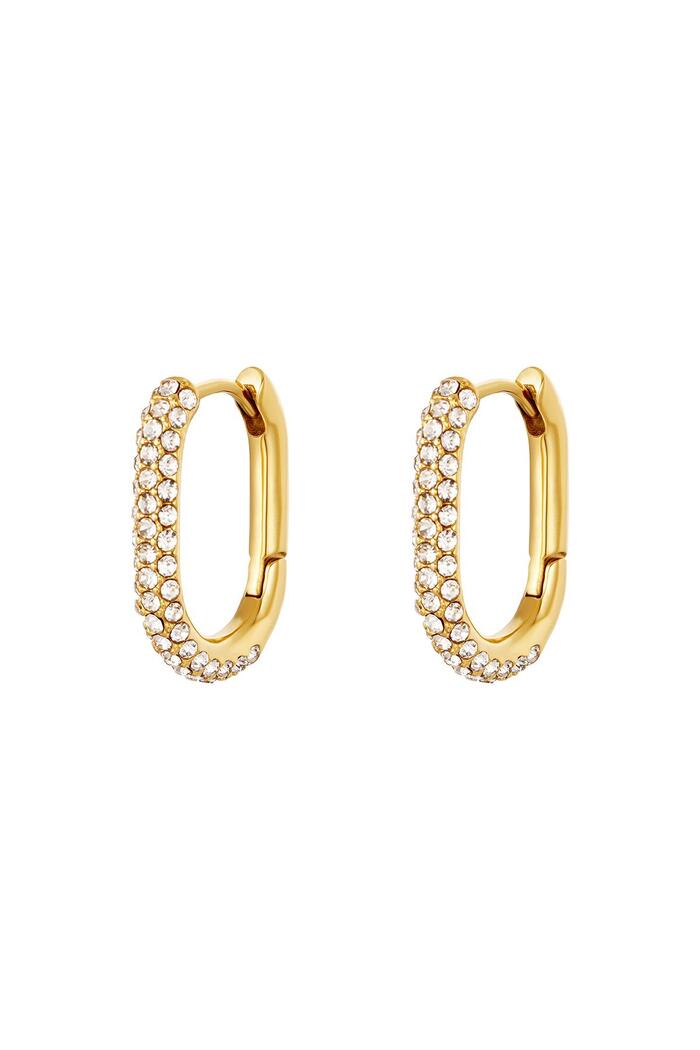 Earrings zircon Gold Stainless Steel 