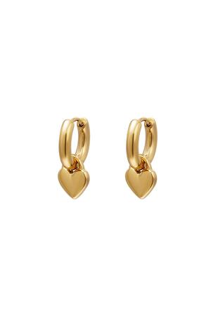 orecchini a cuore Gold Stainless Steel h5 