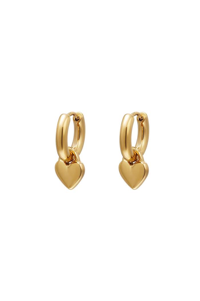 Heart earrings Gold Stainless Steel 