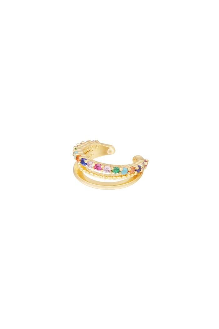 Ear cuff with colorful zircon stones Gold Copper 
