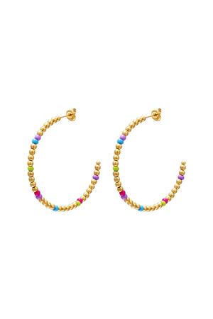 Kleurrijke kralen oorbellen - #summergirls collection Rosé Stainless Steel h5 