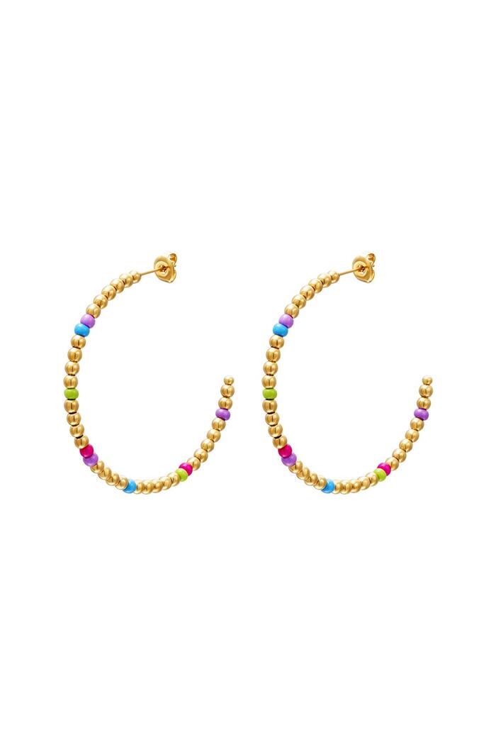 Boucles d'oreilles perles colorées - collection #summergirls Rosé Acier inoxydable 