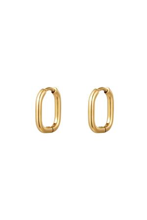 Earrings classic - small Gold Stainless Steel h5 