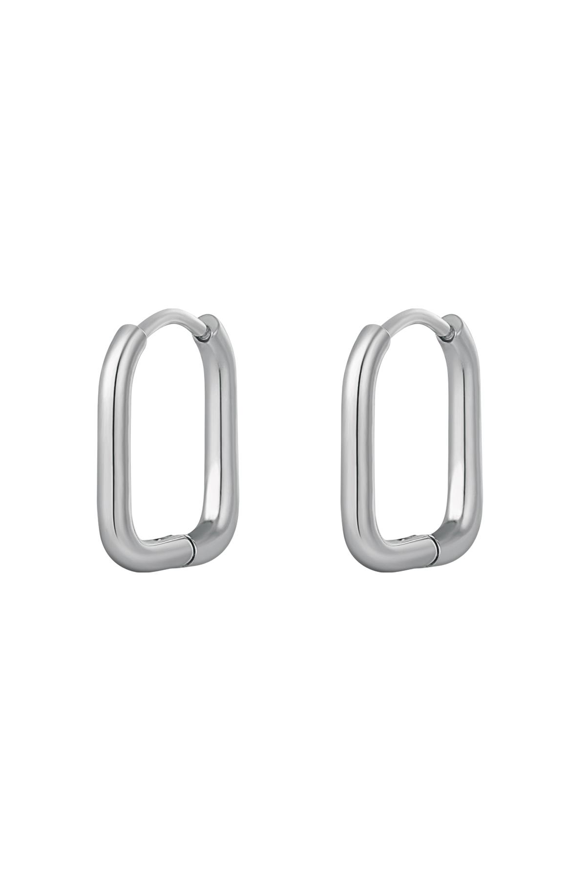 Earrings classic - large Silver Stainless Steel 
