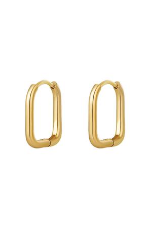 Earrings classic - large Gold Stainless Steel h5 