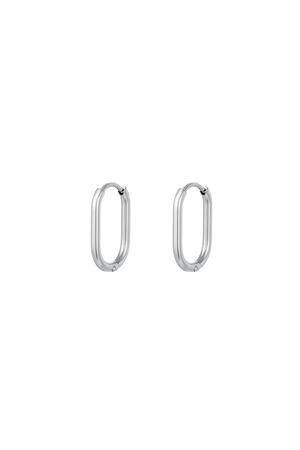 Oval hoops Silver Stainless Steel h5 