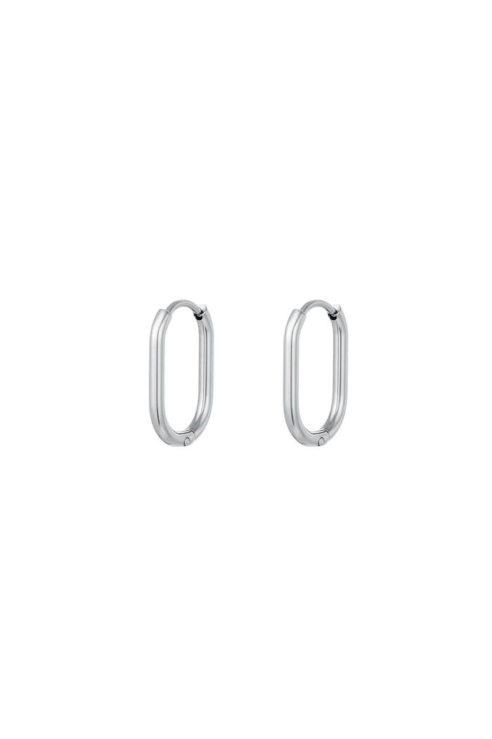 Oval hoops Silver Stainless Steel 
