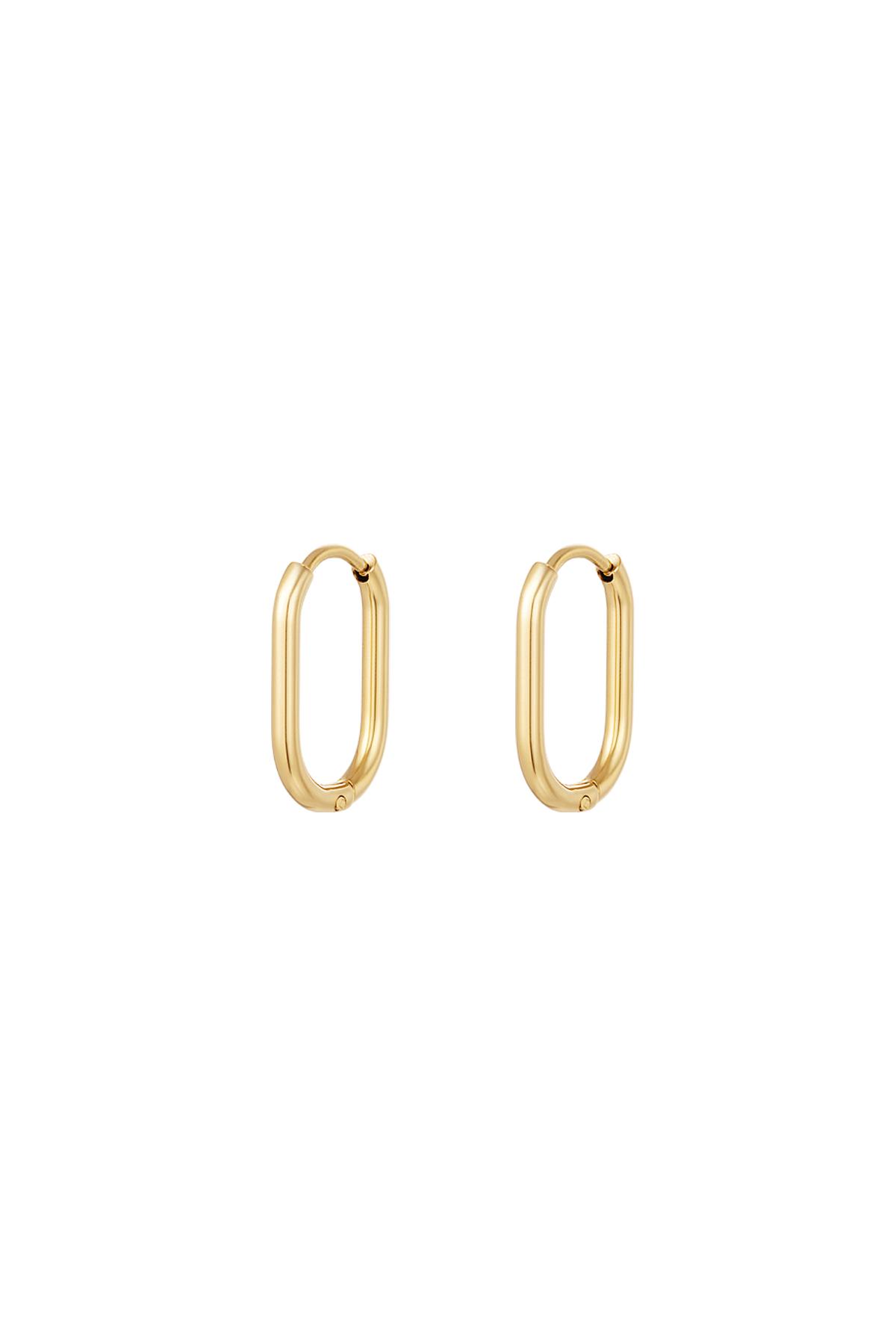 Oval hoops Gold Color Stainless Steel