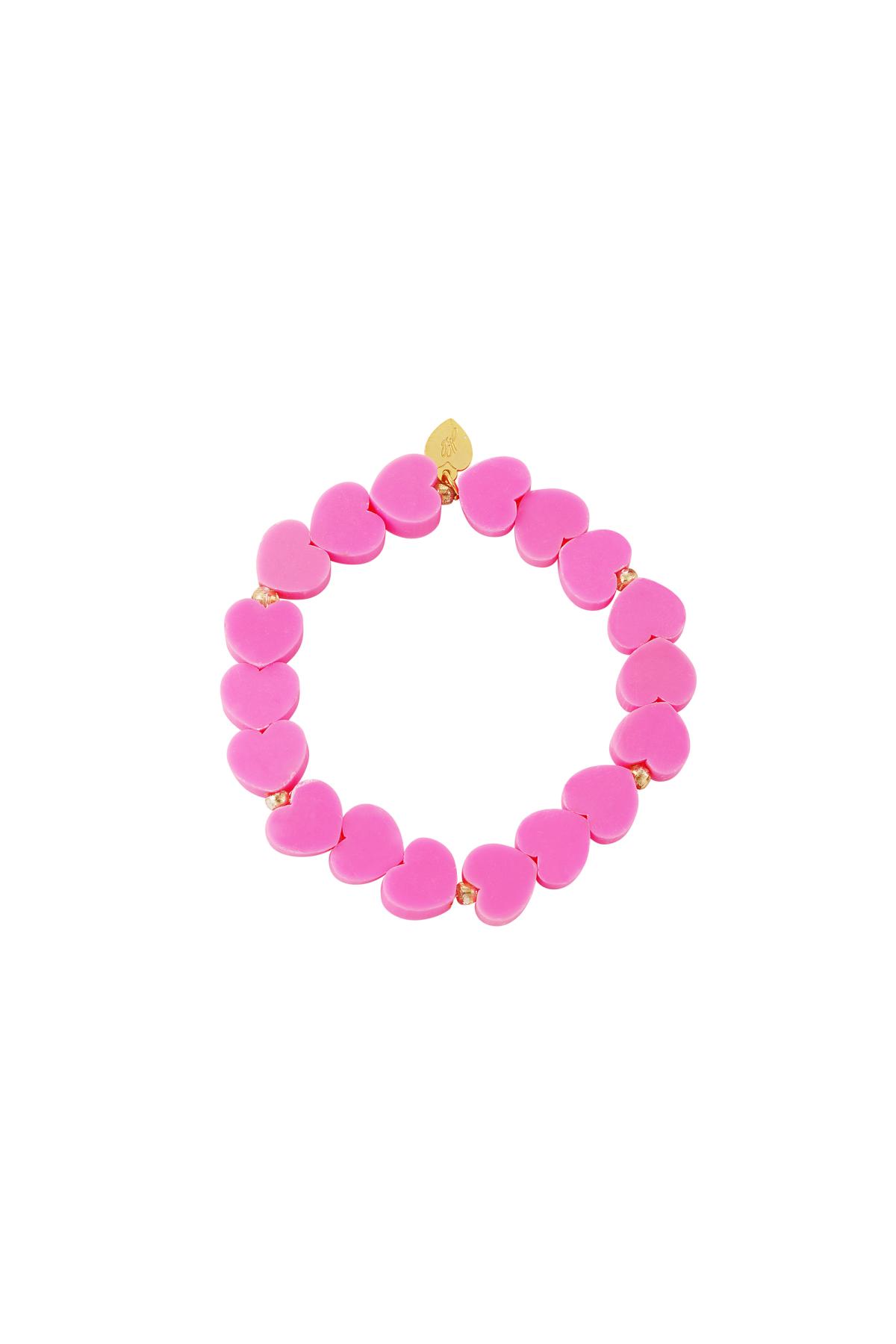 Kids - bracelet cœurs d'été - Collection Mère-Fille Rosé polymer clay