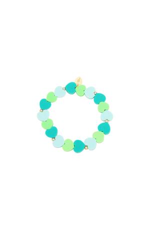 Kids - summer hearts bracelet - Mother-Daughter collection Green polymer clay h5 