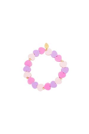 Kids - bracelet cœurs d'été - Collection Mère-Fille Violet polymer clay h5 