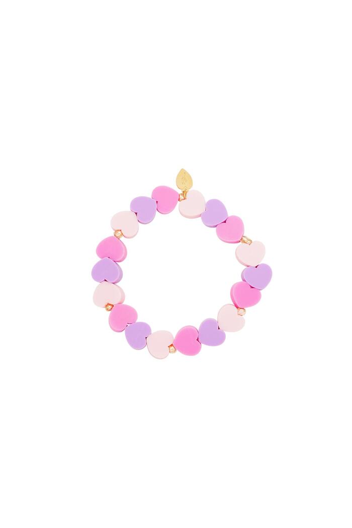 Kids - bracelet cœurs d'été - Collection Mère-Fille Violet polymer clay 