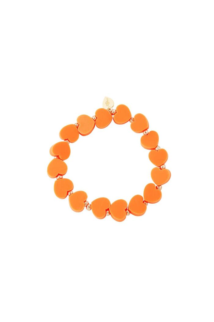 Kids - bracelet cœurs d'été - Collection Mère-Fille Orange polymer clay 