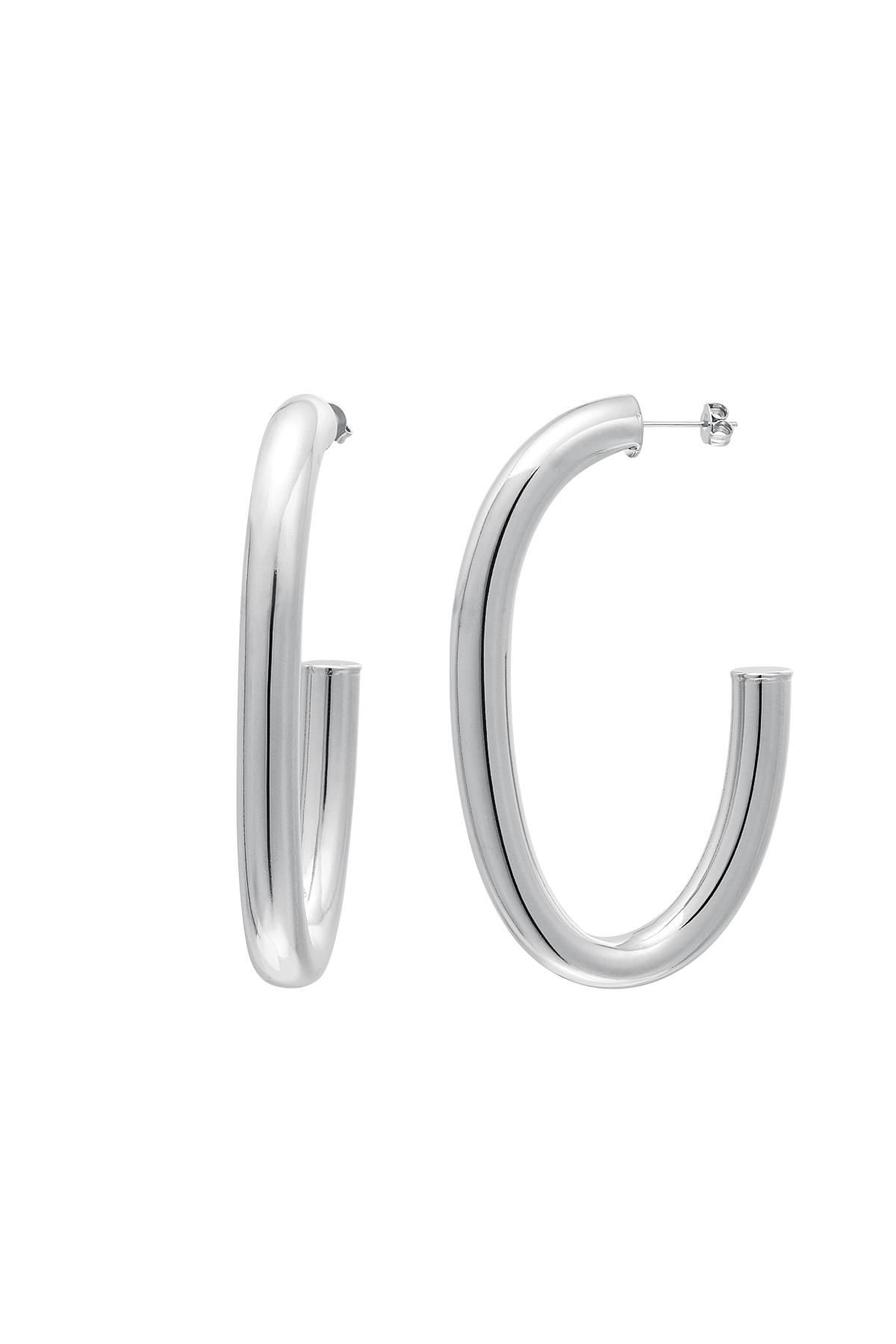 Massive hoop earrings  Silver Color Stainless Steel 2