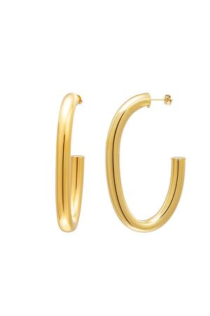 Massive hoop earrings  Gold Stainless Steel h5 