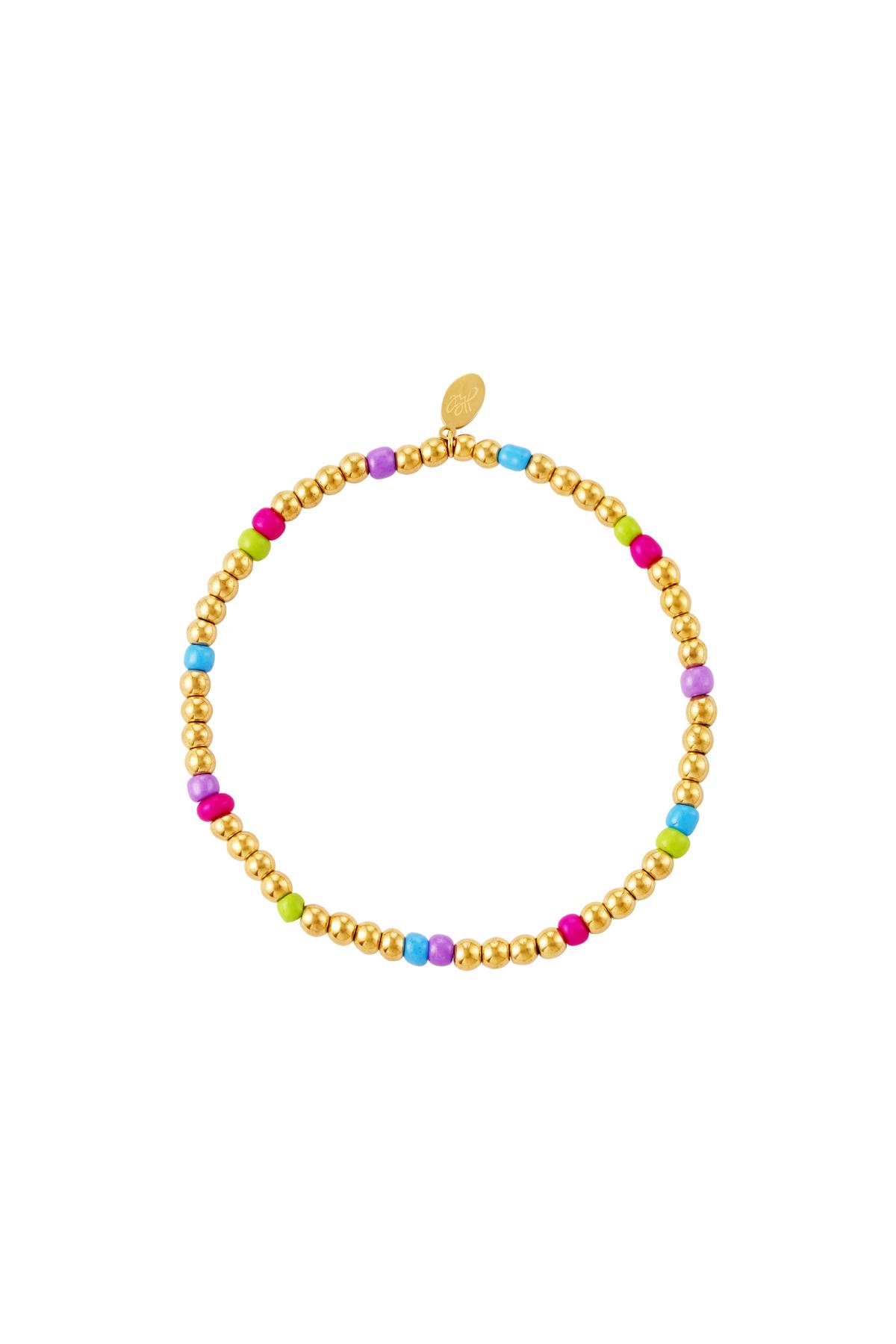 Pulsera de perlas de colores - colección #summergirls Rosado Acero inoxidable