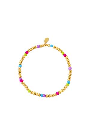 Pulsera de perlas de colores - colección #summergirls Rosado Acero inoxidable h5 