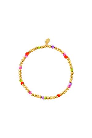 Kleurrijke kralen armband - #summergirls collection Oranje Stainless Steel h5 