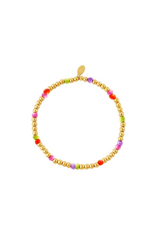 Pulsera de perlas de colores - colección #summergirls Naranja Acero inoxidable