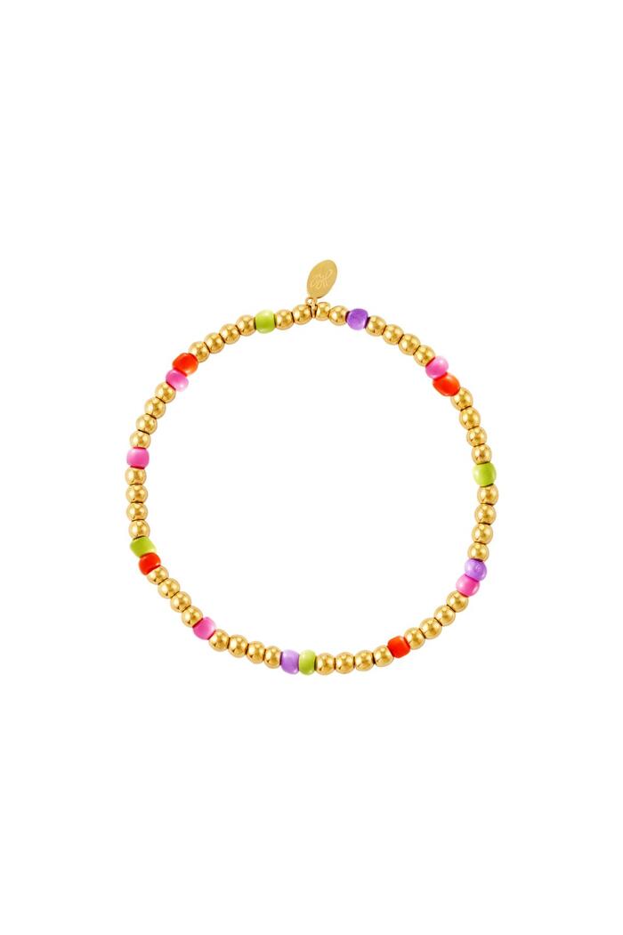 Kleurrijke kralen armband - #summergirls collection Oranje Stainless Steel 