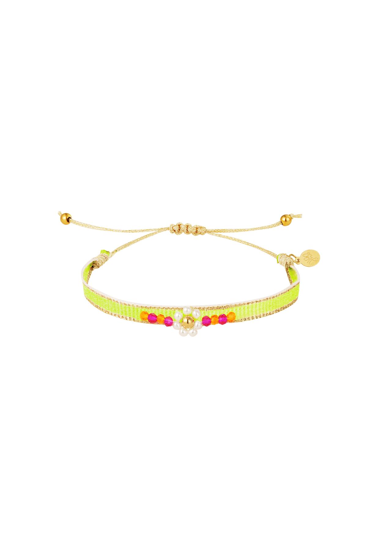 Fabric bracelet flower Yellow Polyester h5 