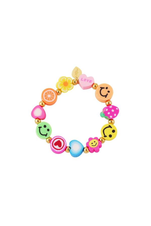 Kids - happy fruits bracelet - Mother-Daughter collection Multi polymer clay