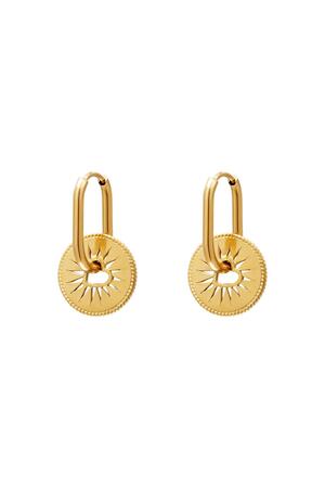 Stainless steel earrings with heart coin Gold h5 