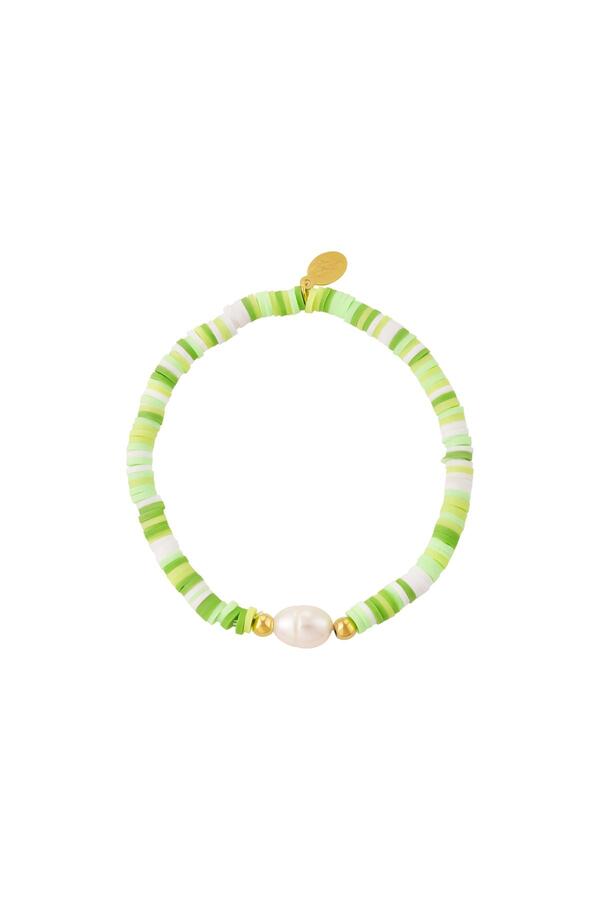 Pulsera perlas de colores - colección #summergirls Verde polymer clay