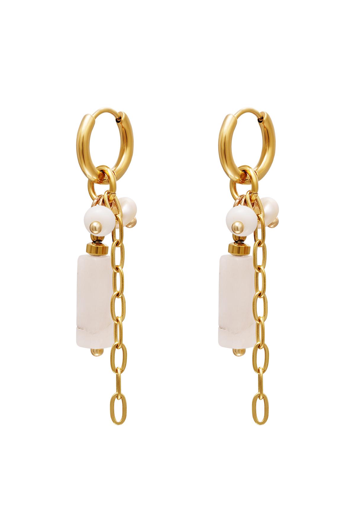 Coloured chain earrings White Gold Color Stainless Steel h5 