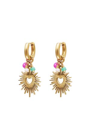 Dangling heart earrings Gold Stainless Steel h5 