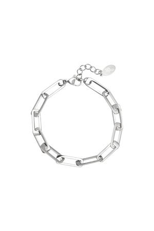 Chunky chain bracelet Silver Stainless Steel h5 