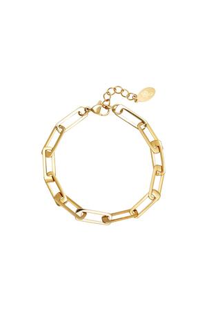 Bracciale a maglie spesse Gold Stainless Steel h5 