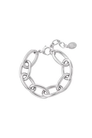 Bracciale grosso a catena con maglie larghe Silver Stainless Steel h5 