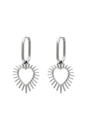 Stainless steel earrings radiant heart Silver Sheet Material h5 