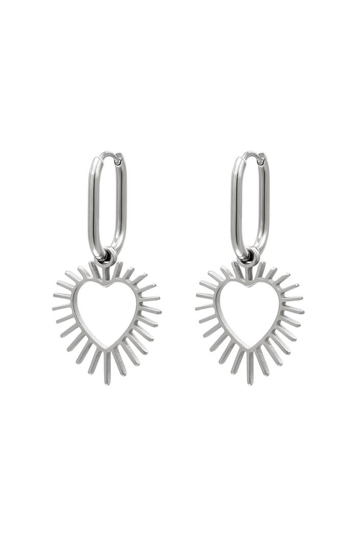 Stainless steel earrings radiant heart Silver Sheet Material 