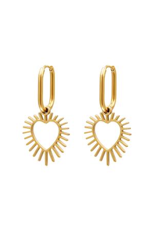 Stainless steel earrings radiant heart Gold h5 