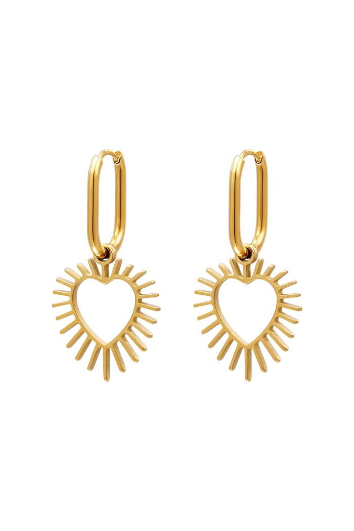 Stainless steel earrings radiant heart Gold 